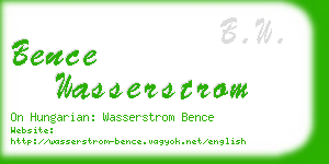 bence wasserstrom business card